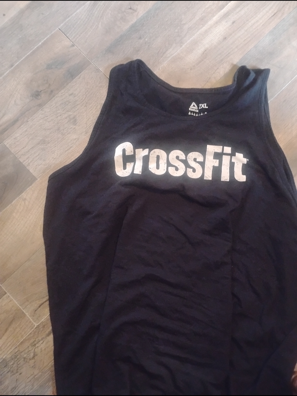 Reebok Black Tank Top with White Logo